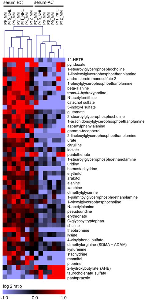 Heat Map Of Significantly Differentially Detected Metabolites Seven