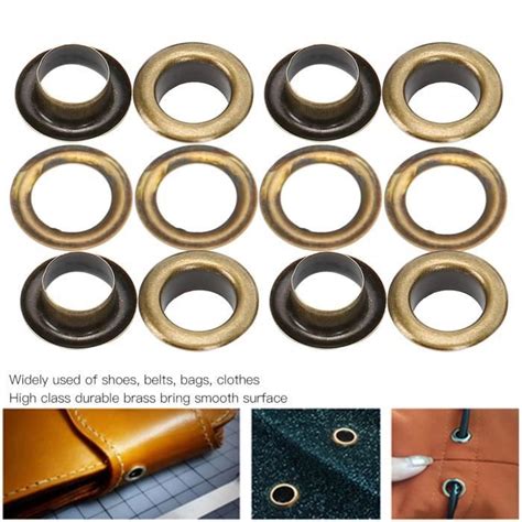 MOO 100 Pièces 8Mm Rivets Creux Bronze Trou De Chaussure Rivet Cuir