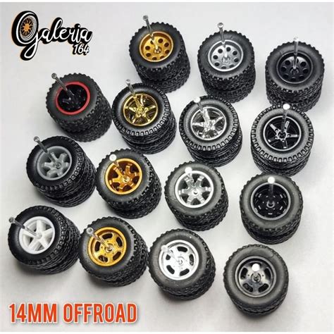 Jogo De Rodas 1 64 Pneus De Borracha Off Road 14mm Rodas 14mm Para