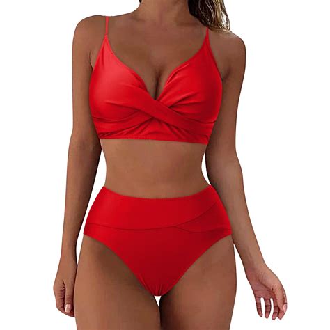 Tooayk Bikini Sets For Women Retro Wrap High Waist Bikini Piece