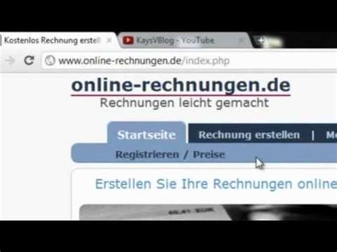 Tutorial Rechnungen Erstellen YouTube