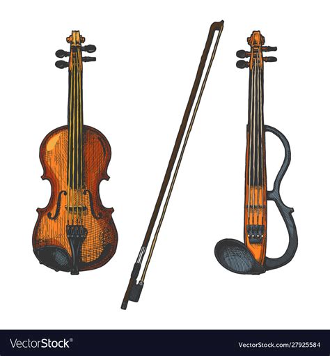 Classical And Electric Violins Royalty Free Vector Image