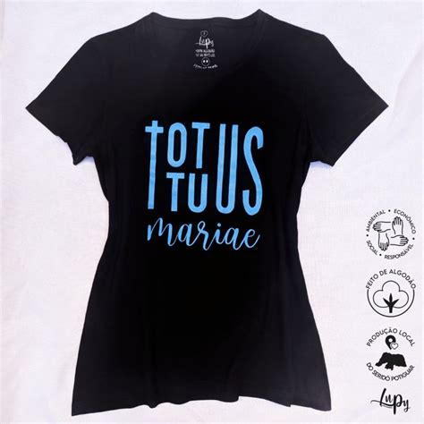 Camiseta pintura manual totus tuus mariae camiseta católica Maria