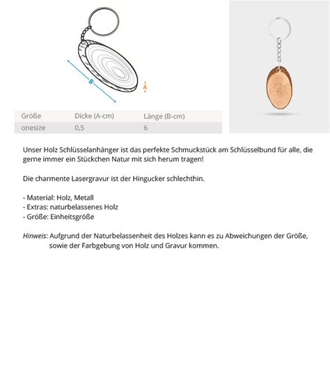 Bernau Holz Schlüsselanhänger Oval mit Lasergravur BERNAU