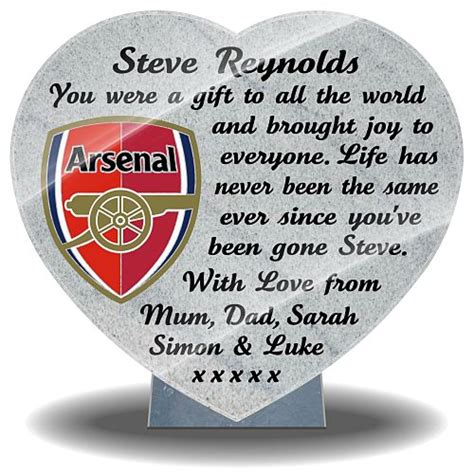 Arsenal Memorial Plaques For Graves Official Gunners Crest