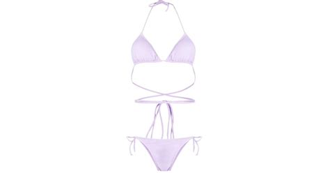 Reina Olga Miami Lurex Bikini Set In Purple Lyst UK