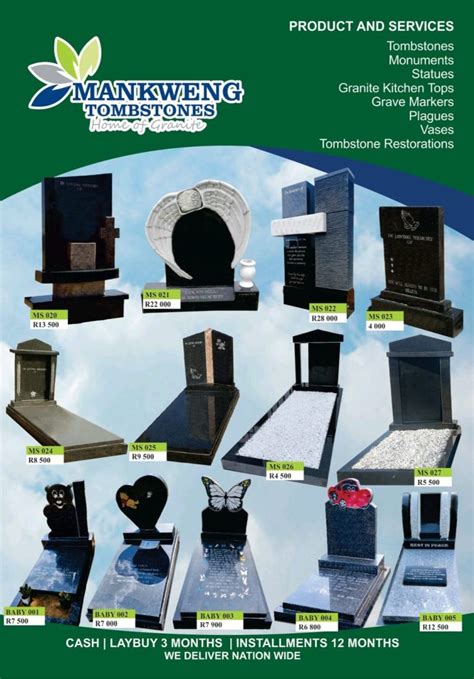 Tombstone Factory Catalogue Mankweng Tombstones 2023