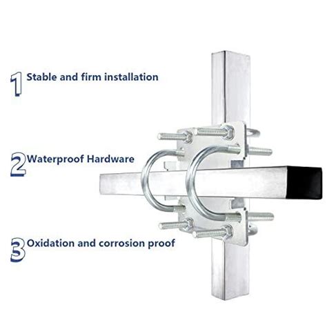 Antenna Mast Clamp Cross Over Bracket Kit With U Bolts For 1 2 OD