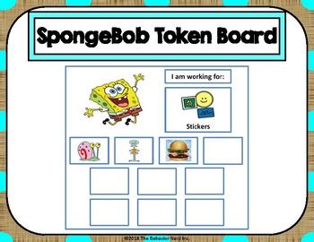 Spongebob Token Board By The Behavior Nerd Tpt