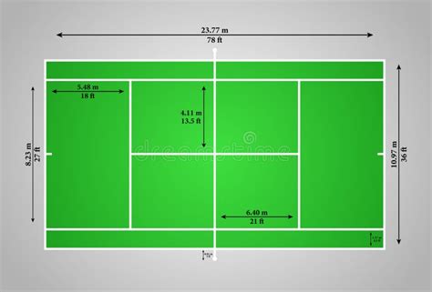 Tennis Court Dimensions Stock Illustrations 91 Tennis Court