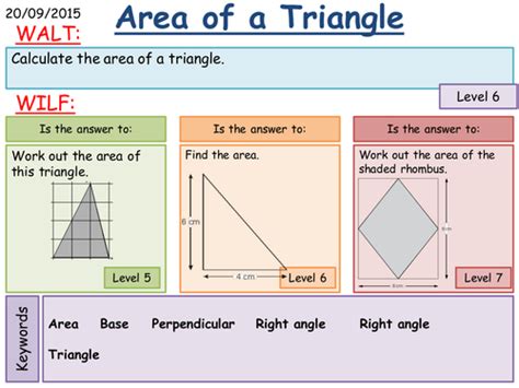 Ks3 Area Of A Triangle Teaching Resources