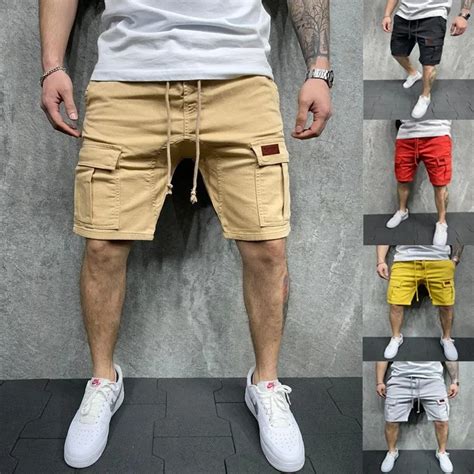 Pantalones Cortos Informales Para Hombre Shorts Cargo Holgados Con M