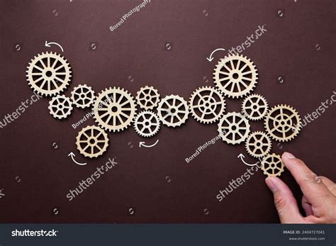 business process workflow automation flowchart hand stock photo