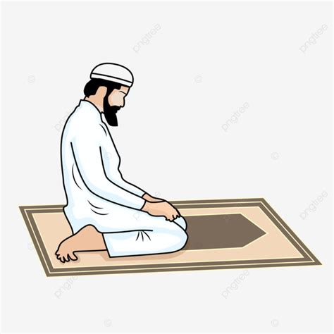 Muslim Man Praying Illustration Vector Man Praying Islamic Prayer