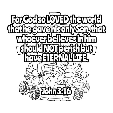 8 Best Images Of Printable Coloring Page With John 3 16 John 3 16