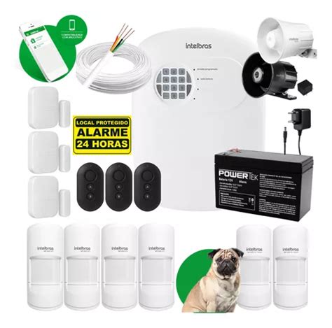 Kit Alarme Intelbras Sensores Pet Magn Ticos E Sirenes