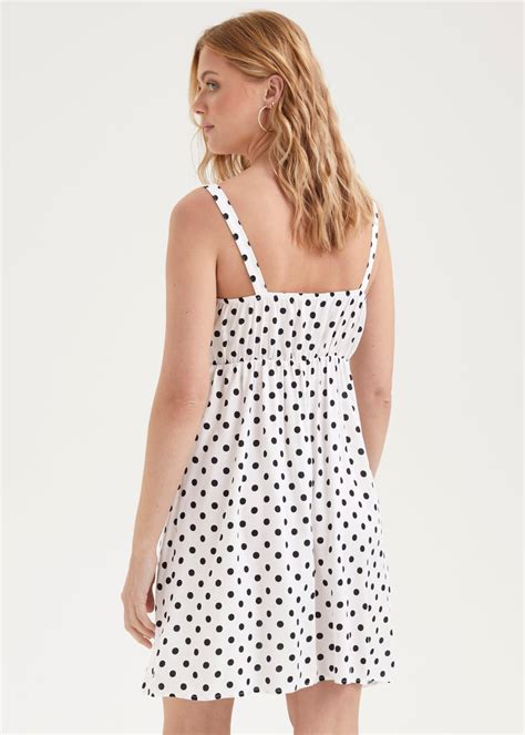 Black And White Polka Dot Cami Mini Dress Matalan