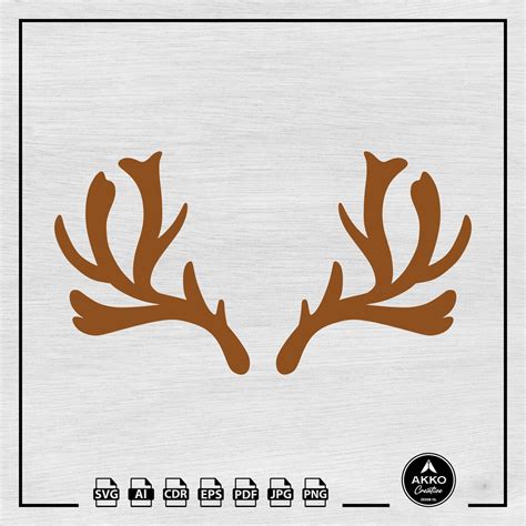 Deer Antlers Svg Cute Deer Antlers Svg Reindeer Antlers Svg Christmas Elements Deer Horn Svg