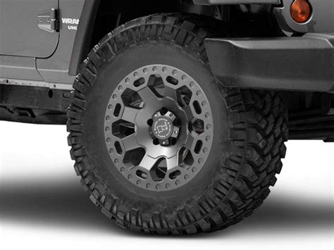 Black Rhino Jeep Wrangler Warlord Matte Gunmetal Wheel 17x9 1790war