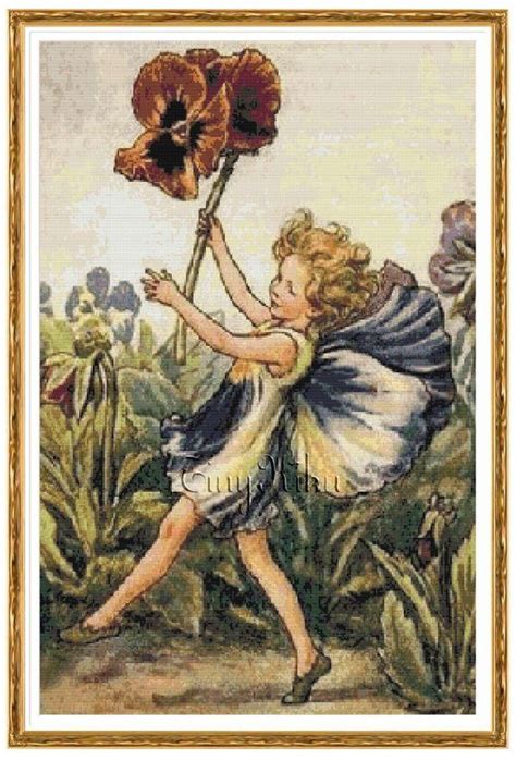 Pansy Fairy Cicely Mary Barker Cross Stitch Pattern Digital Etsy Cross Stitch Patterns