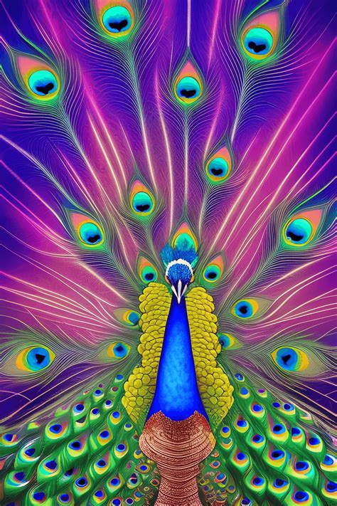 Peacock Fractal Digital Painting · Creative Fabrica