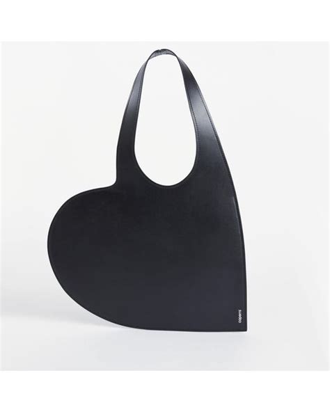 Coperni Mini Heart Leather Tote Bag In Black Lyst Australia