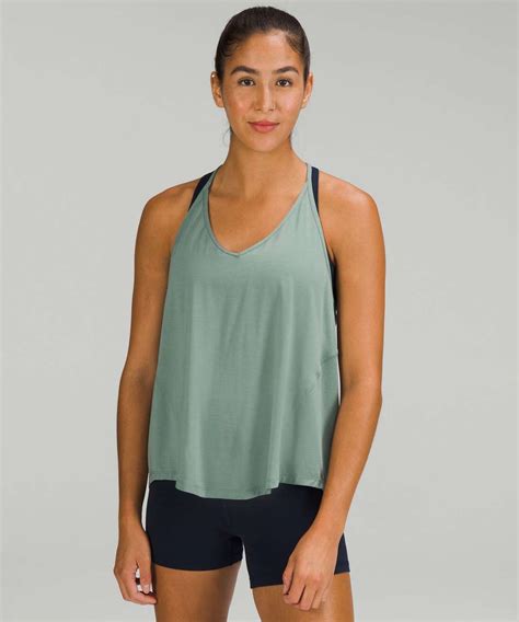 Lululemon Modal Silk Yoga Tank Top Tidewater Teal Lulu Fanatics