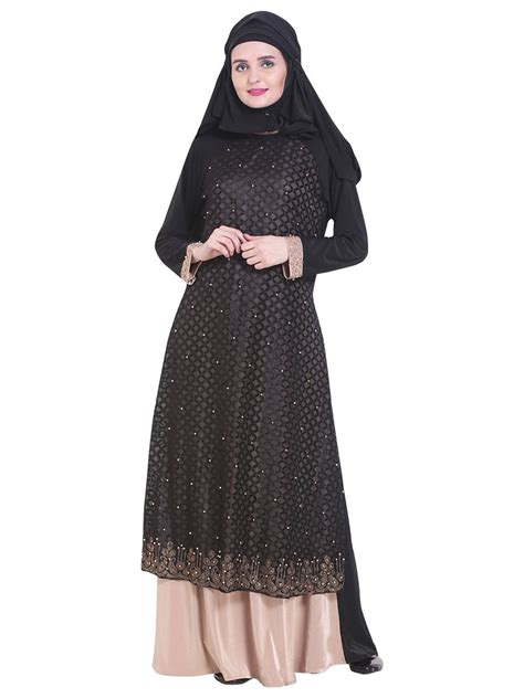 Embroidery Women Modest City Party Wear Lycra Islamic Abaya Size Free