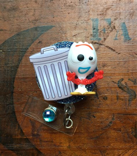 Toy Story Forky Id Badge Reel Weighs Approx Oz Etsy