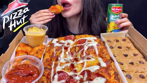 Asmr Pizza Hut Mukbang No Talking Eating Pepperoni Chicken Wings