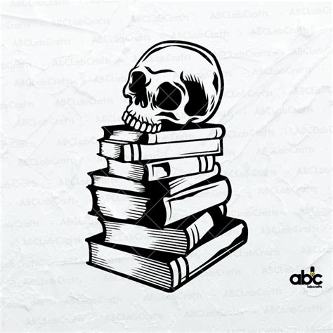 Book With Skull Svg File Skull Svg Book Lover Svg Etsy