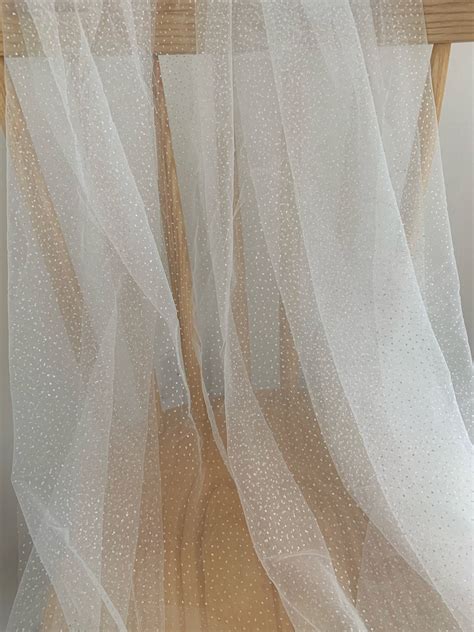 Off White Tulle Fabric With Glitters For Dress Costume Dance Etsy