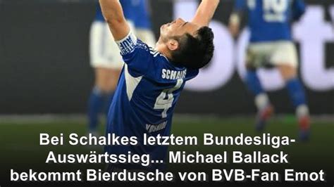 Bei Schalkes letztem Bundesliga Auswärtssieg Michael Ballack bekommt