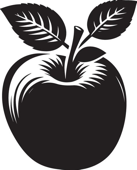 Apple fruit silhouette, black color silhouette 45347713 Vector Art at ...