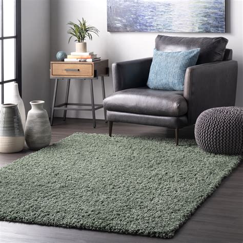 NuLOOM Kara Solid Shag Green 3 X 5 Casual Area Rug Walmart