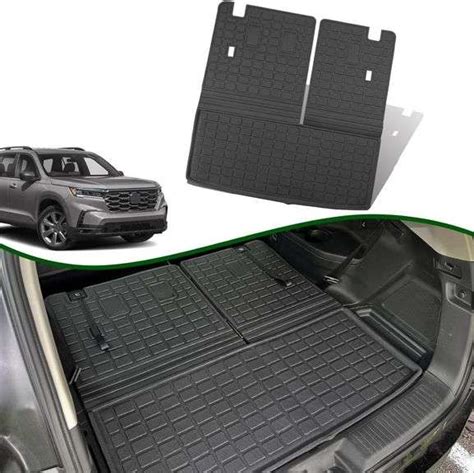 Xipoqix Trunk Mat With Backrest Mat Compatible With 2023 2024 Honda Pilot Cargo Liner Behind 3rd