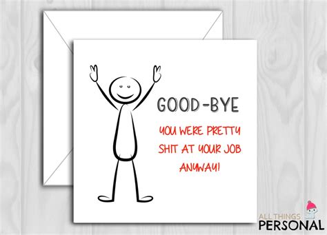 Funny Sorry Your Leaving Card Congratulations on Your New Job, We'll ...