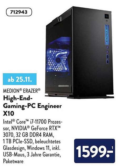 Medion Erazer High End Gaming Pc Engineer X10 Angebot Bei ALDI Sud