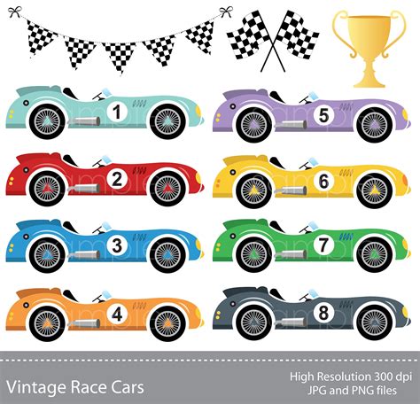 Vintage Race Car Clip Art