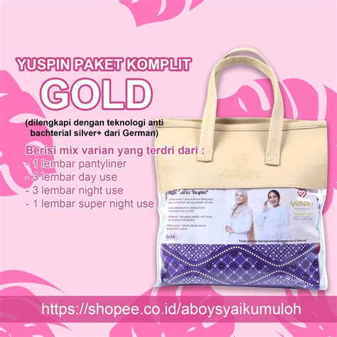 Jual Paket Komplit Gold Pembalut Kain Yuspin Shopee Indonesia