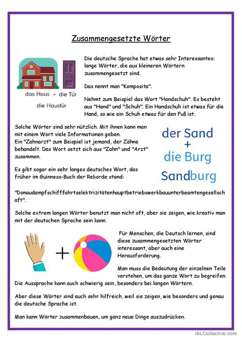 Sehr Einfacher Text Zusammengesetzt Deutsch Daf Arbeitsbl Tter Pdf Doc