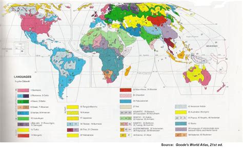 Map Showing The Distribution Of Language Families MapPorn