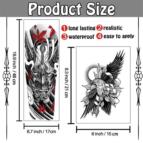 Buy Cerlaza Temporary Tattoos For Men Adults Fake Tattoos Sleeves For