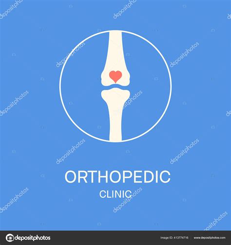 Rodilla huesos articulares ortopedia clínica emblema médico Vector de