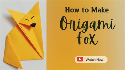 Easy Origami Paper Fox Diy Paper Fox How To Make Origami Fox Youtube