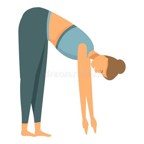 Woman Practicing Forward Bend Stretch Stock Vector Illustration Of