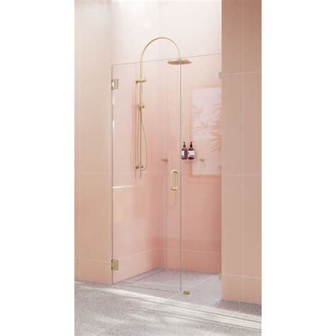 Glass Warehouse Illume Satin Brass 44 In W X 78 In H Frameless Hinged