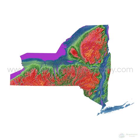 elevation map   york  white background fine art print