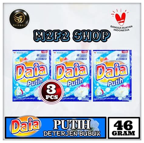 Jual Daia Putih Detergent Bubuk Sabun Cuci Baju Sachet 46 Gr Kemasan