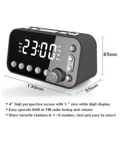 Class Portable Dab Fm Dual Alarm Clock Radio With 2 Usb Port For Charging Dab A1 Class Audio